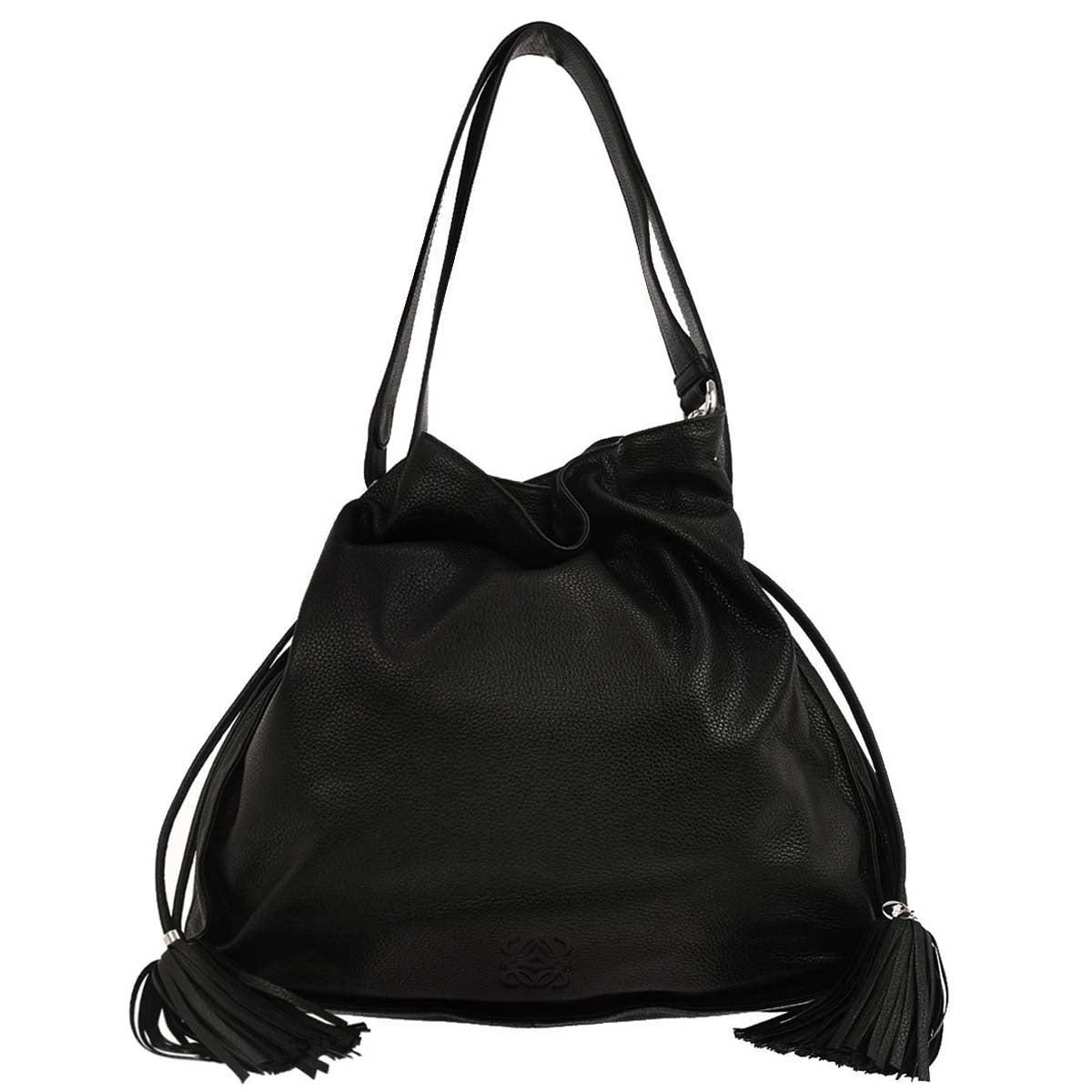 Loewe Black Leather Flamenco Shoulder Bag