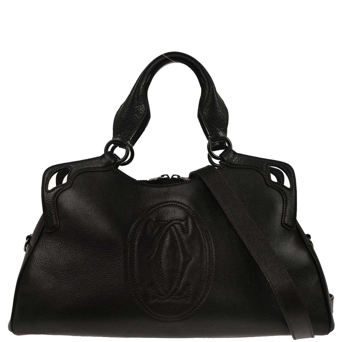Cartier Black Marcello 2way Shoulder Handbag