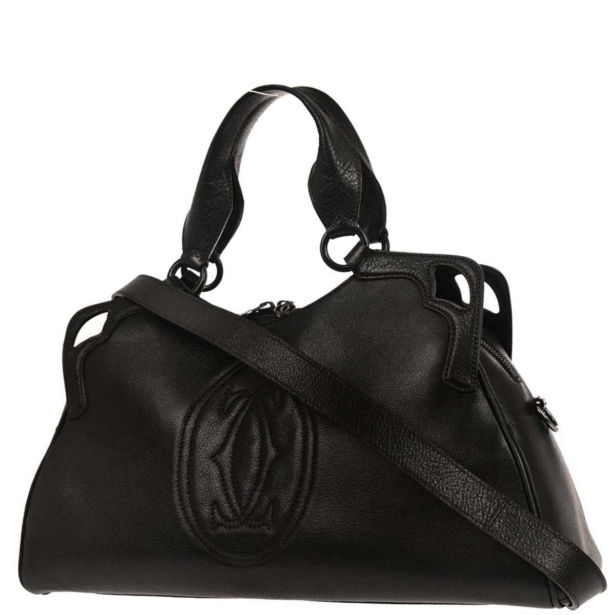 Cartier Black Marcello 2way Shoulder Handbag