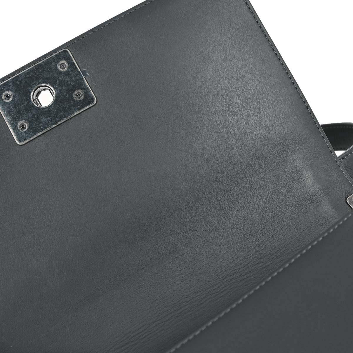 Boy Chanel Gray Tweed Lambskin Medium Double Chain Shoulder Bag