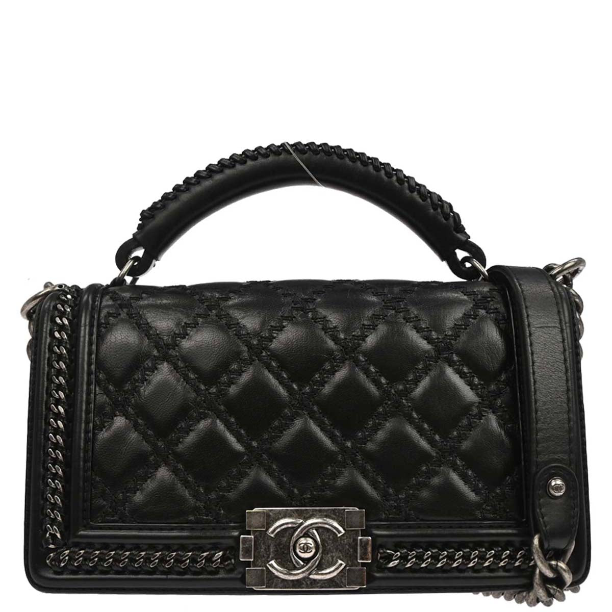 Boy Chanel Black Lambskin Medium 2way Shoulder Handbag