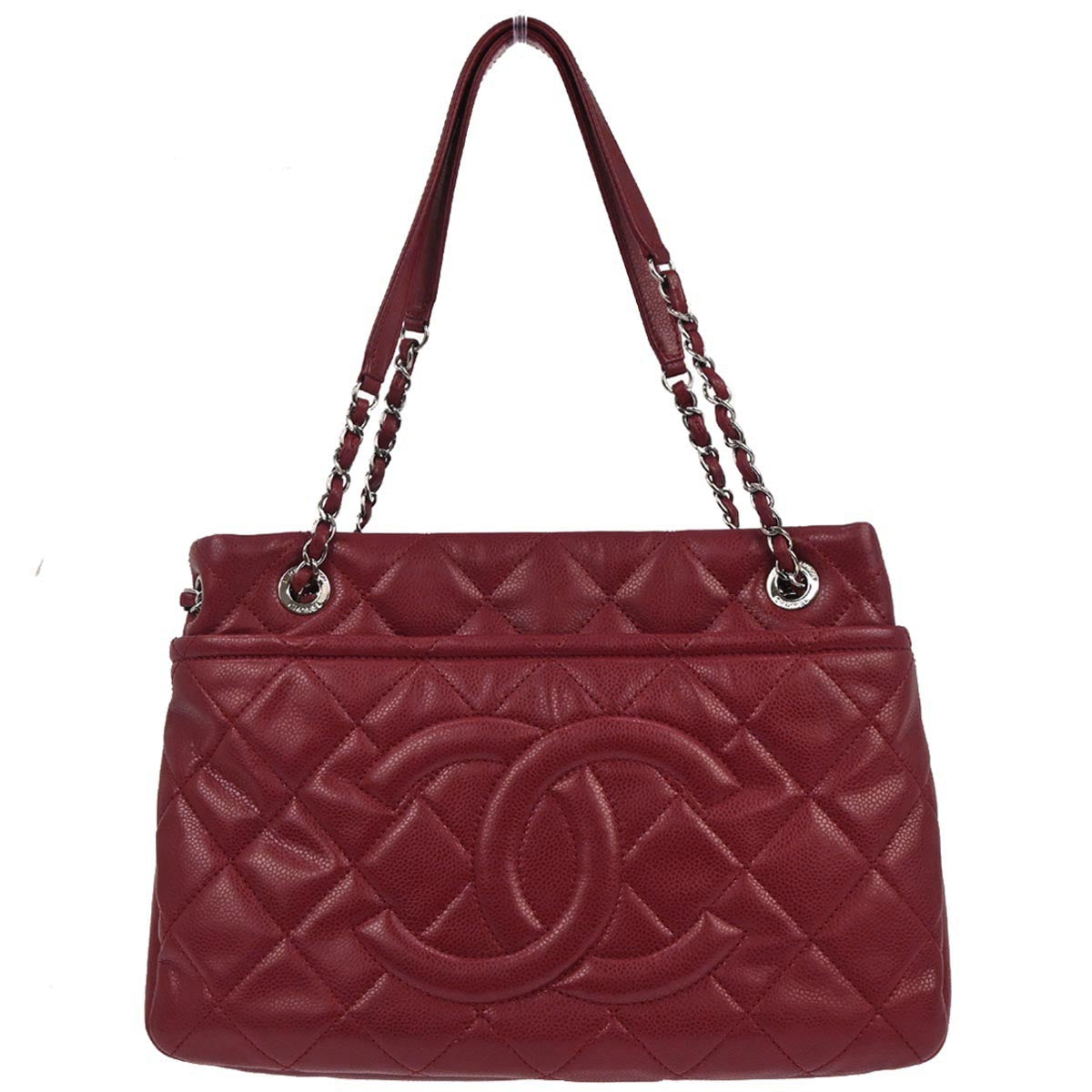 Chanel Red Caviar skin Timeless CC Chain Tote Bag