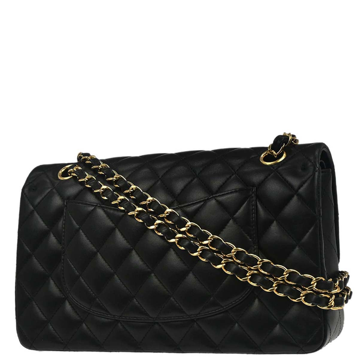 Chanel 2019 Black Lambskin Medium Classic Double Flap Shoulder Bag