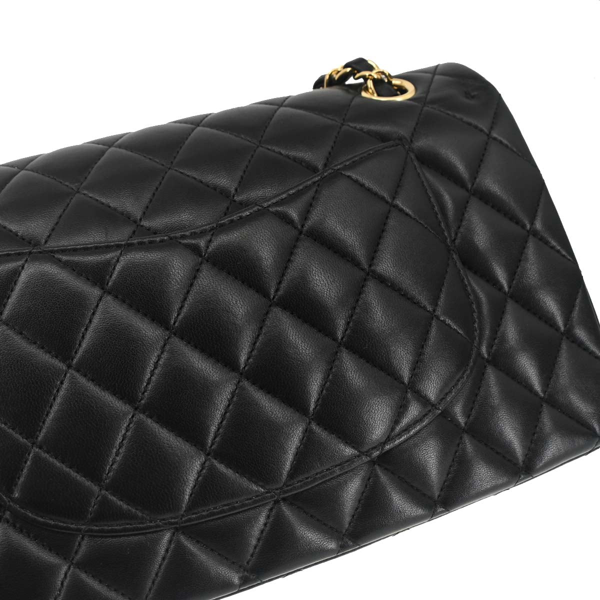 Chanel 2019 Black Lambskin Medium Classic Double Flap Shoulder Bag