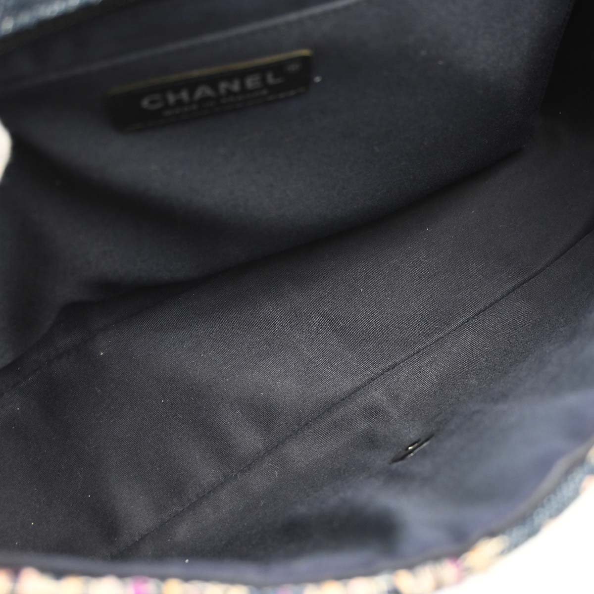 Chanel 2012 Beige Tweed Patchwork Jumbo Shoulder Bag