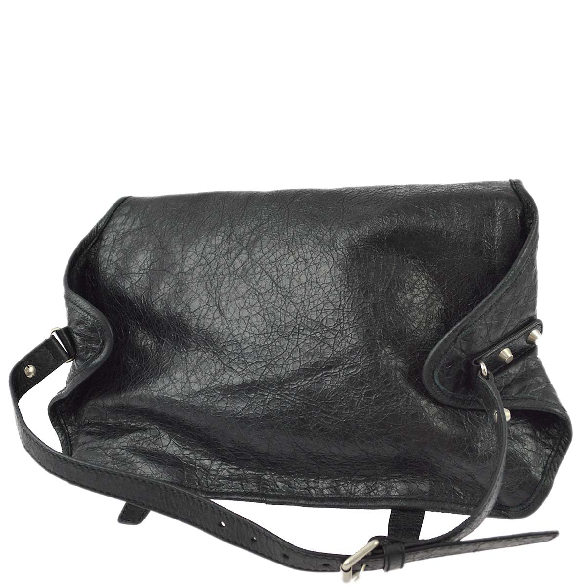 Balenciaga Black Sheepskin Belt Bum Bag