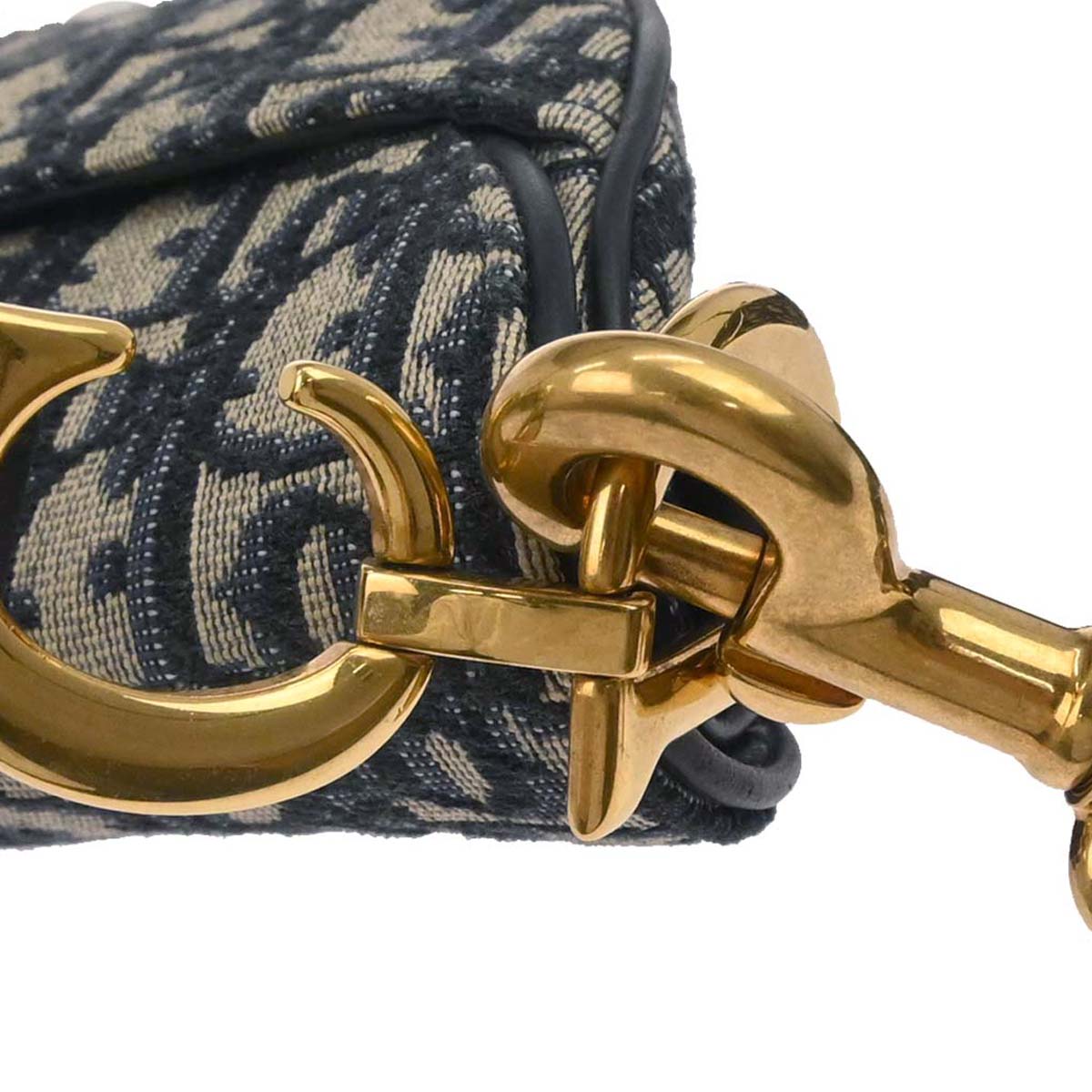 Christian Dior 2018 Navy Trotter Oblique Saddle 2way Shoulder Handbag