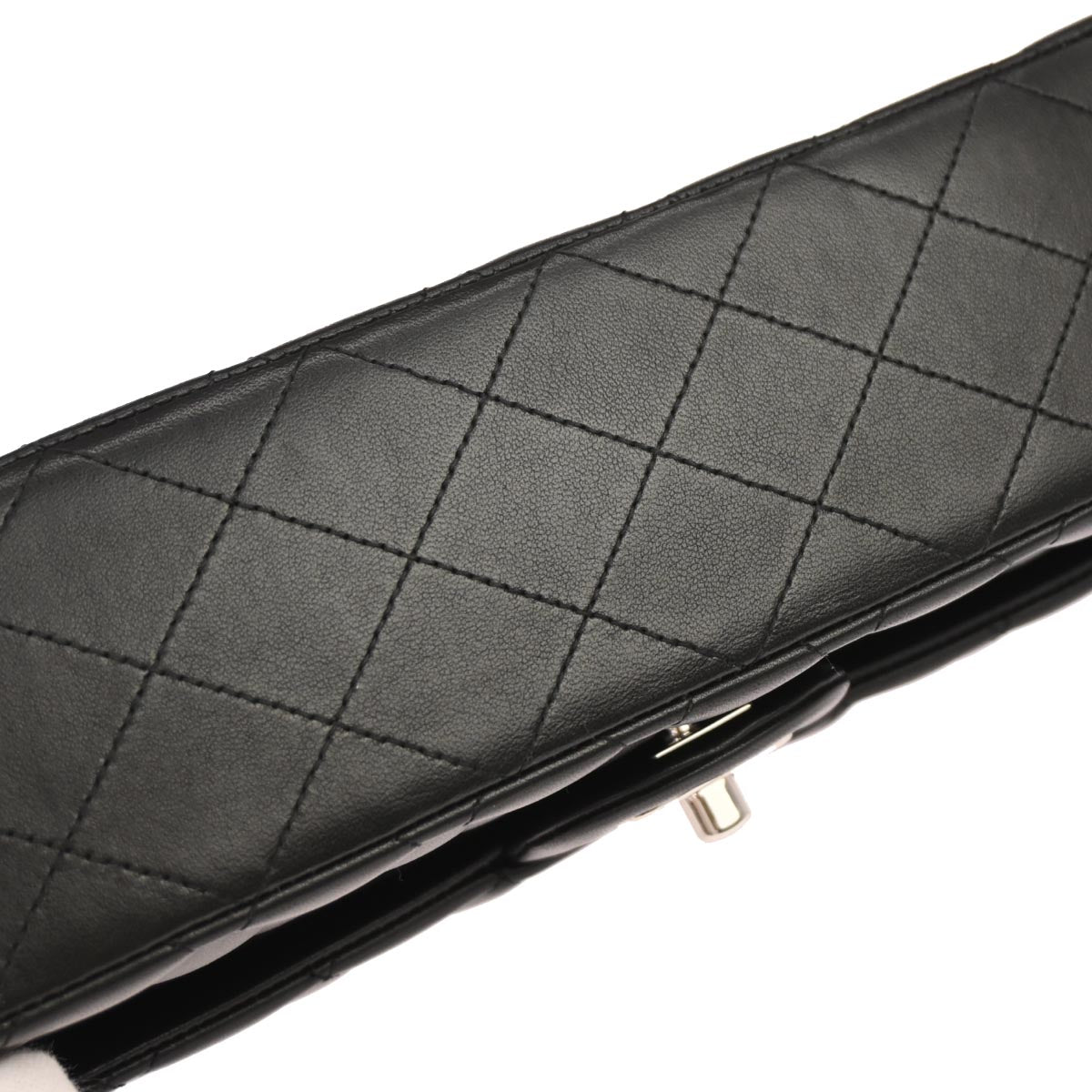 Chanel 2010-2011 Black Lambskin Medium Classic Double Flap Shoulder Bag