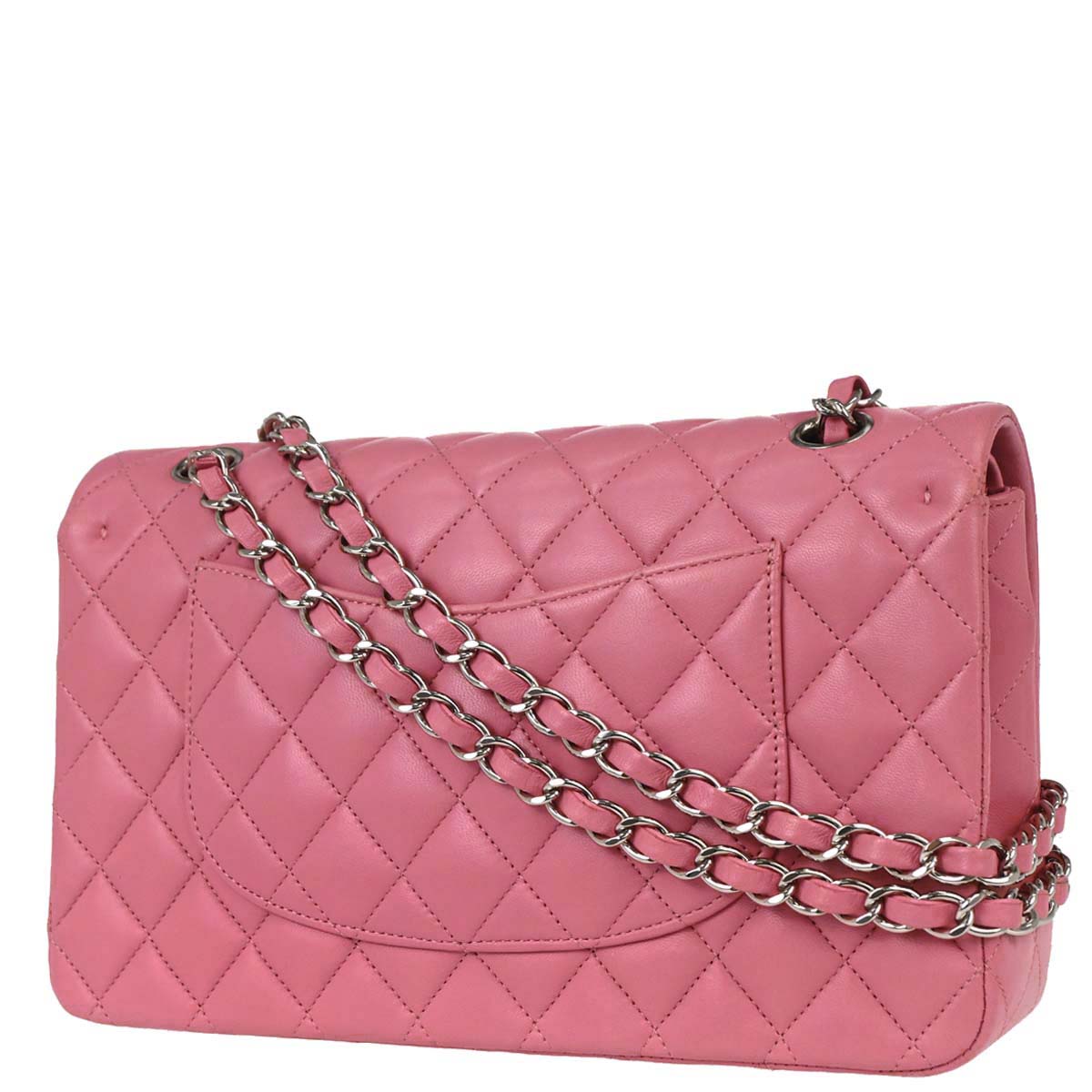 Chanel Pink Lambskin Medium Classic Double Flap Shoulder Bag