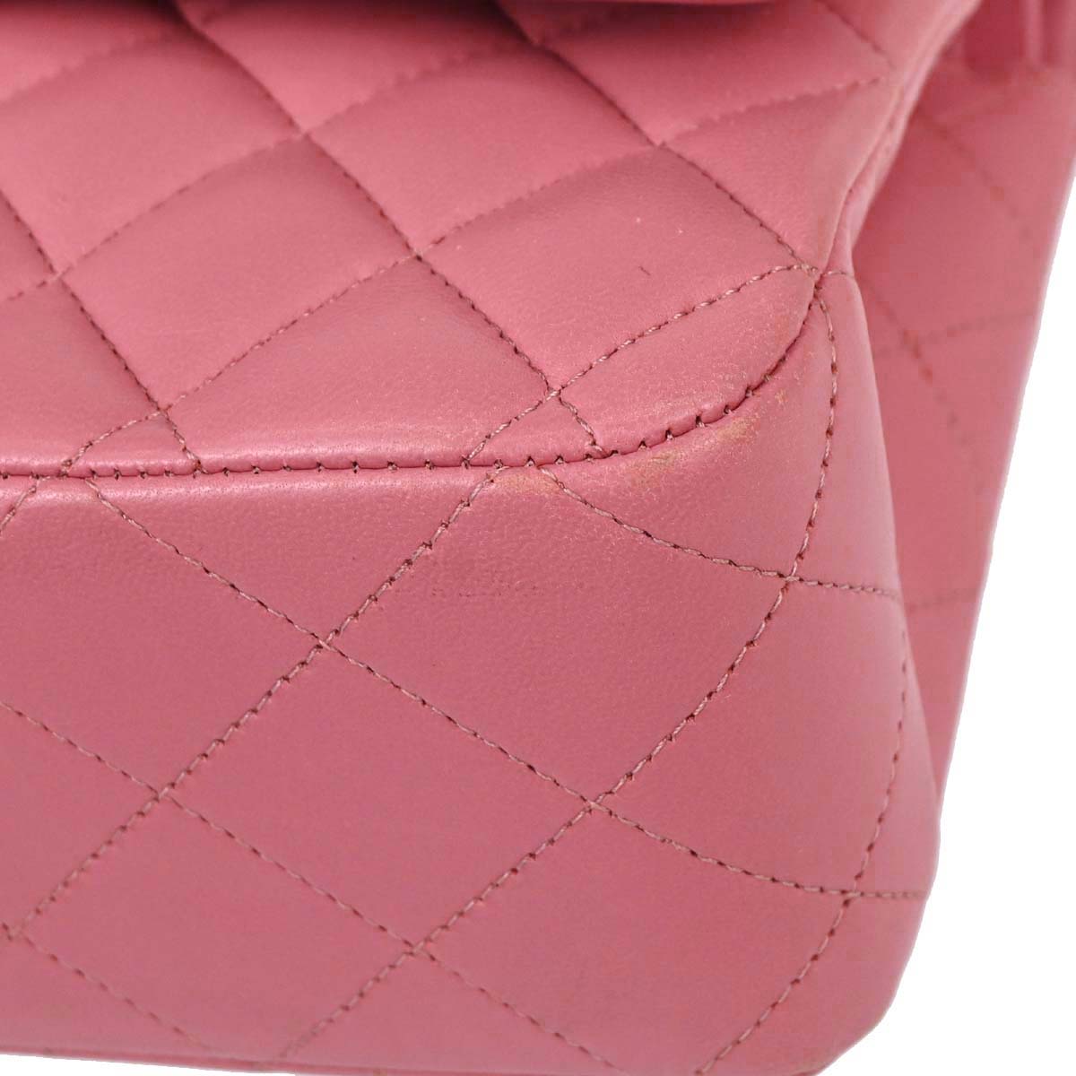 Chanel Pink Lambskin Medium Classic Double Flap Shoulder Bag