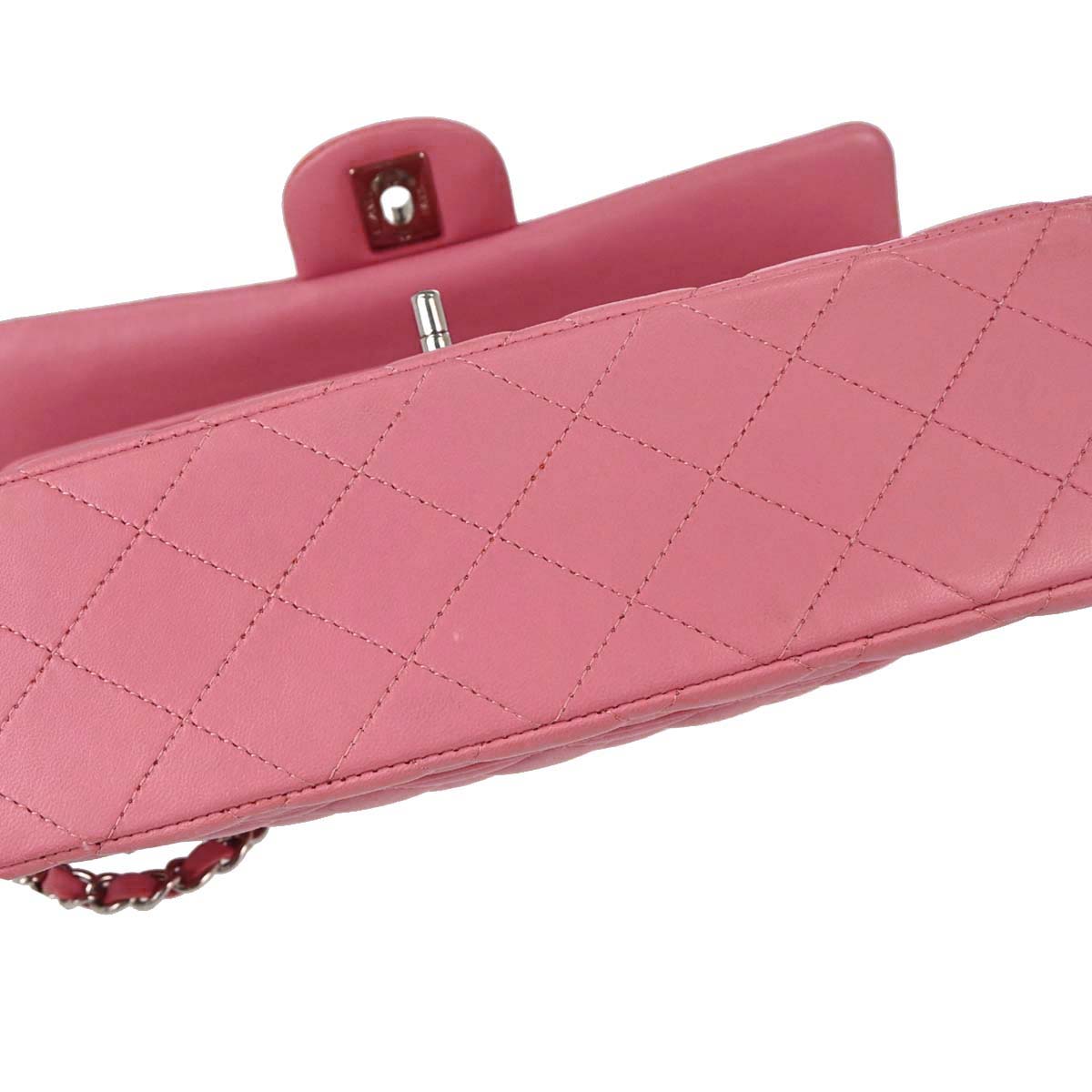 Chanel Pink Lambskin Medium Classic Double Flap Shoulder Bag