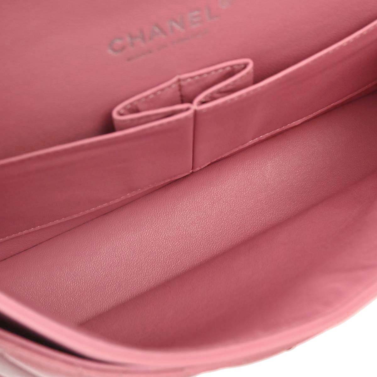 Chanel Pink Lambskin Medium Classic Double Flap Shoulder Bag