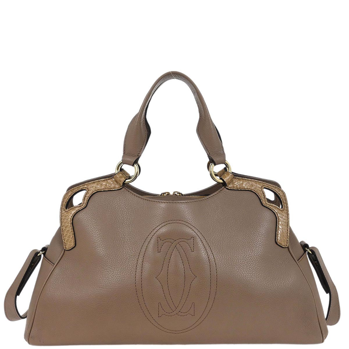 Cartier * Beige Python Marcello 2way Shoulder Handbag