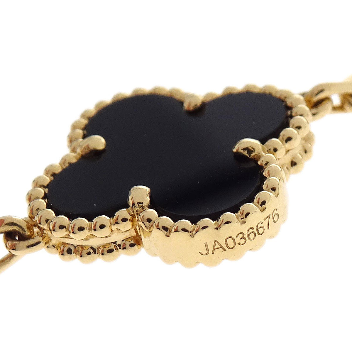 Van Cleef & Arpels Alhambra 5P Bracelet Onyx Gold Au750 Jewelry