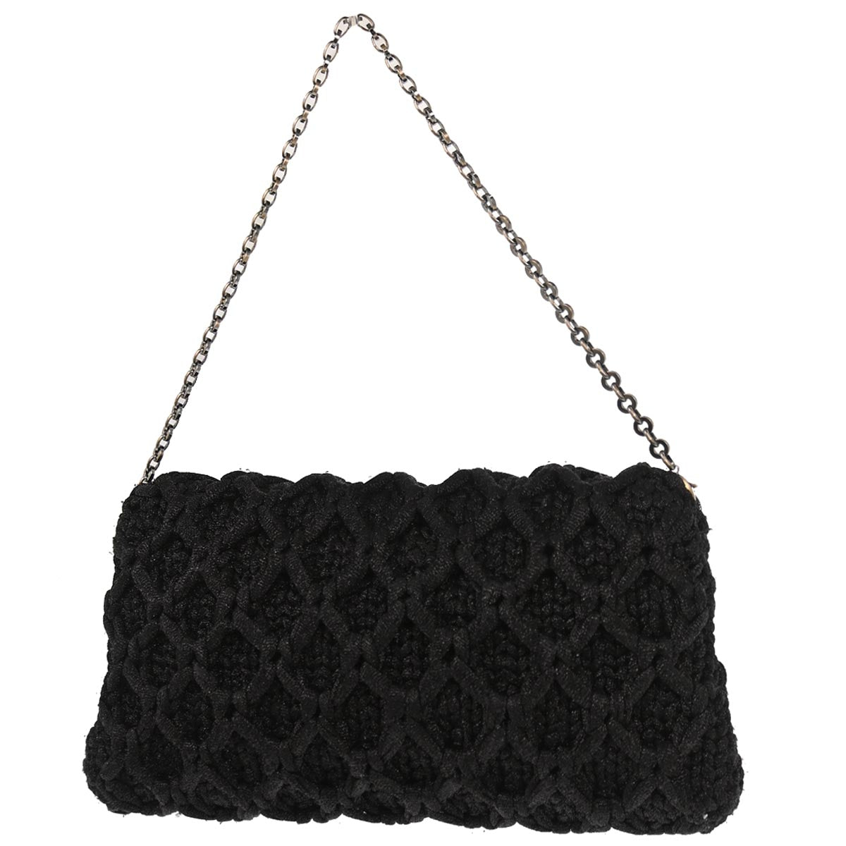 Salvatore Ferragamo Black Polyester Gancini Shoulder Bag