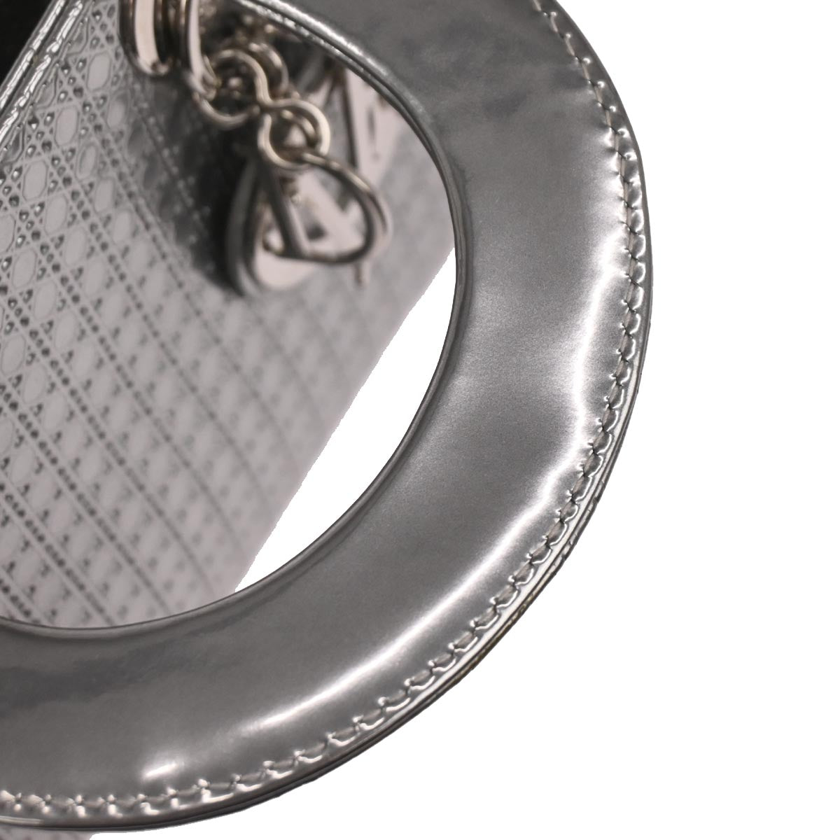 Christian Dior Silver Small Lady Dior Cannage 2way Shoulder Handbag