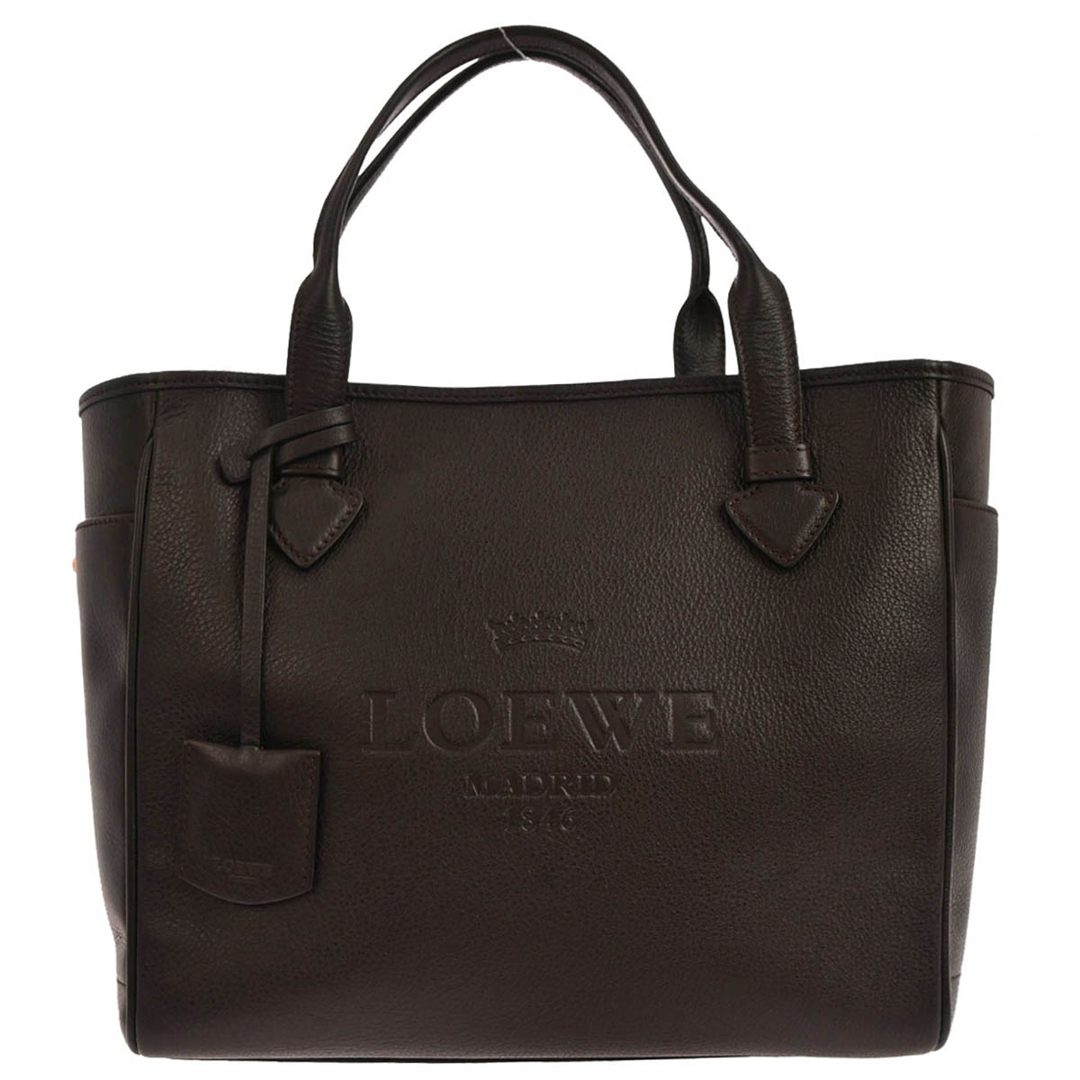 バッグ LOEWE Archive leather handbag Black Vintage Loewe Black Leather Top Handle Bag – The Hosta