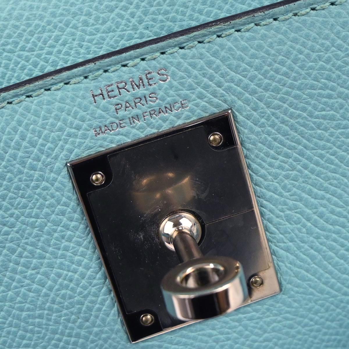 Hermes Blue Atoll Epsom Kelly 28 Sellier 2way Shoulder Handbag