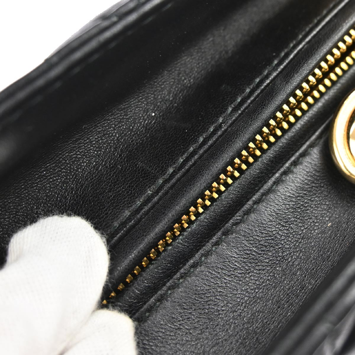 Christian Dior Black Lambskin Lady Dior Cannage 2way Shoulder Handbag