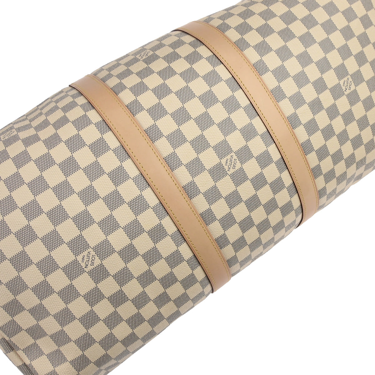 Louis Vuitton Damier Azur Keepall Bandouliere 55 Duffle Bag N41429