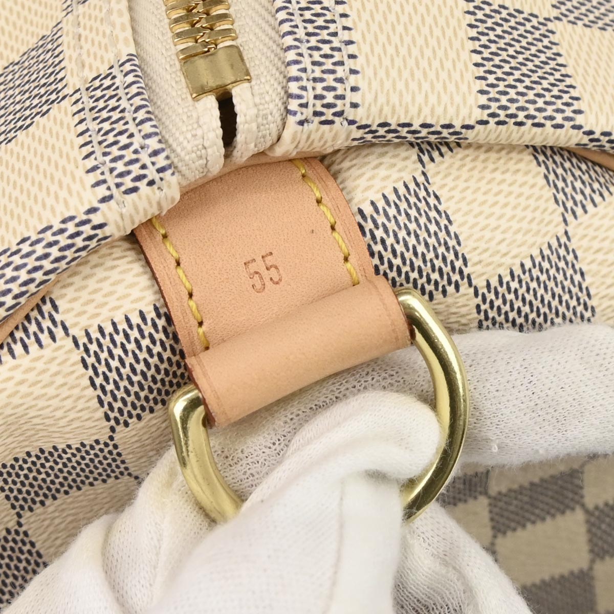 Louis Vuitton Damier Azur Keepall Bandouliere 55 Duffle Bag N41429