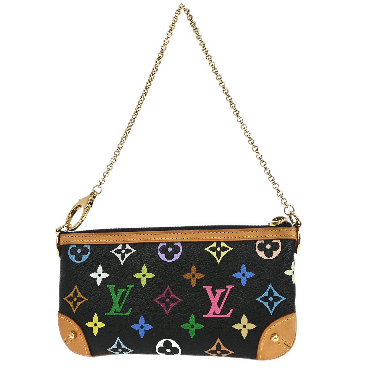 Louis Vuitton 2011 Black Multicolor Pochette Milla MM Handbag M60097