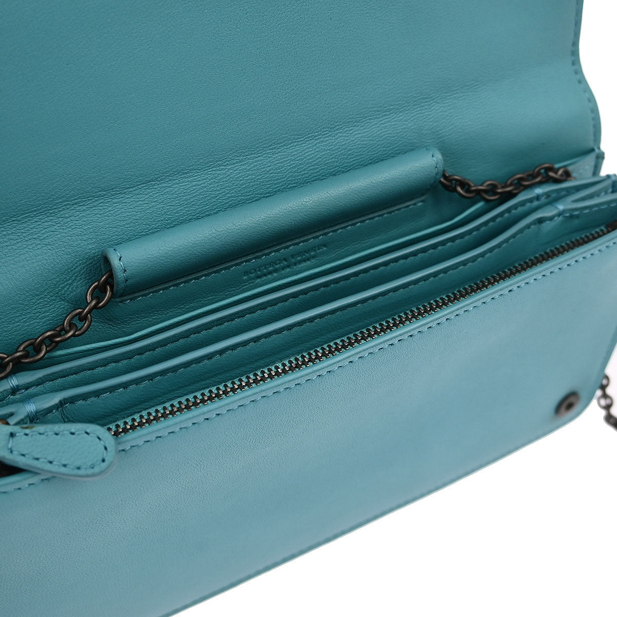 Bottega Veneta Blue Lambskin Intrecciato WOC Shoulder Bag