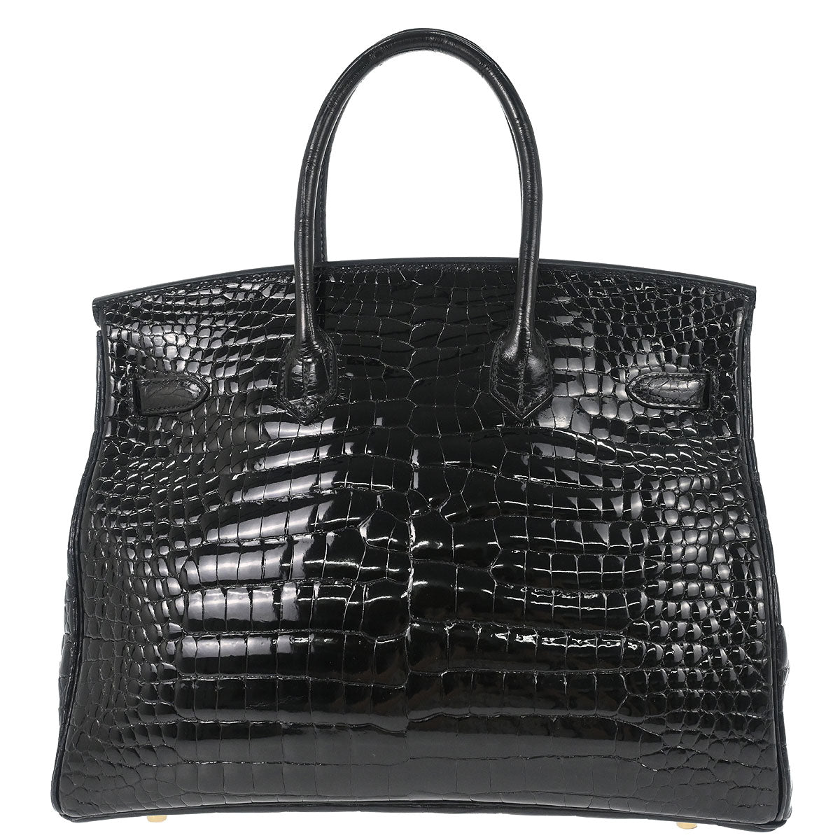 Hermes * Black Porosus Birkin 35 Handbag