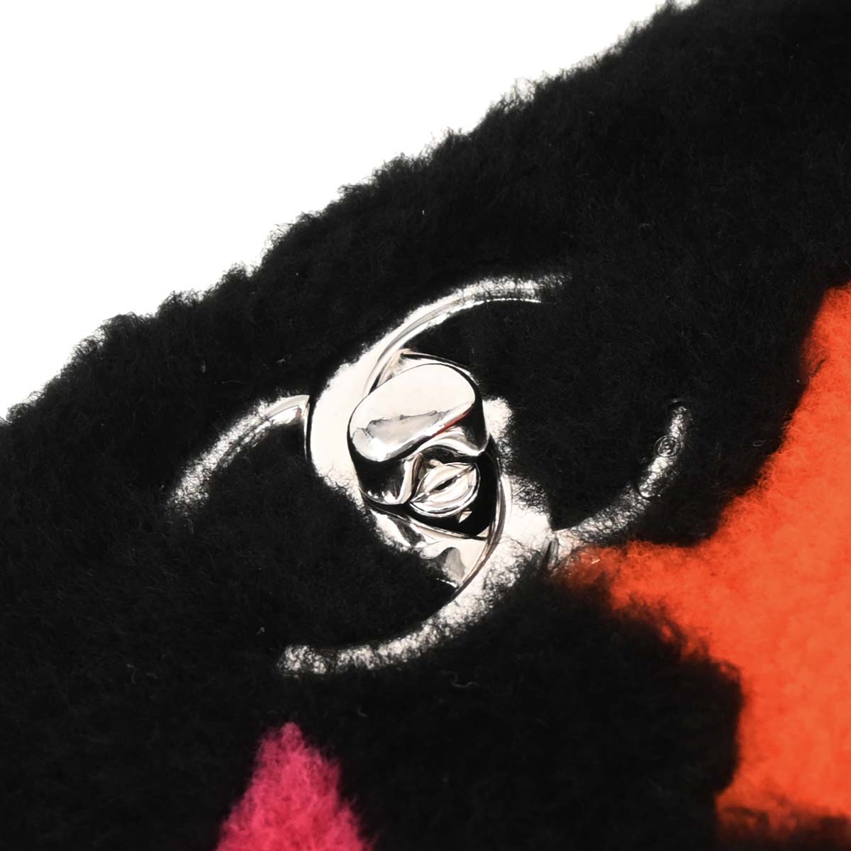 Chanel 2014-2015 Black Wool No.5 Turnlock Full Flap Shoulder Bag