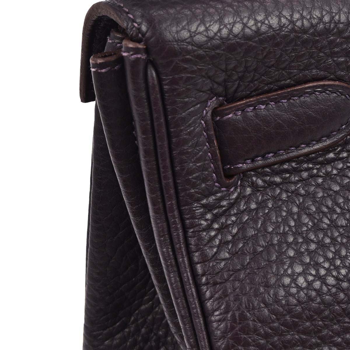 Hermes 2014 Raisin Taurillon Clemence Kelly 32 Retourne 2way Shoulder Handbag