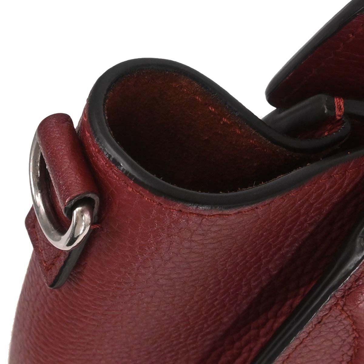 Celine Red Leather Nano Luggage 2way Shoulder Tote Bag