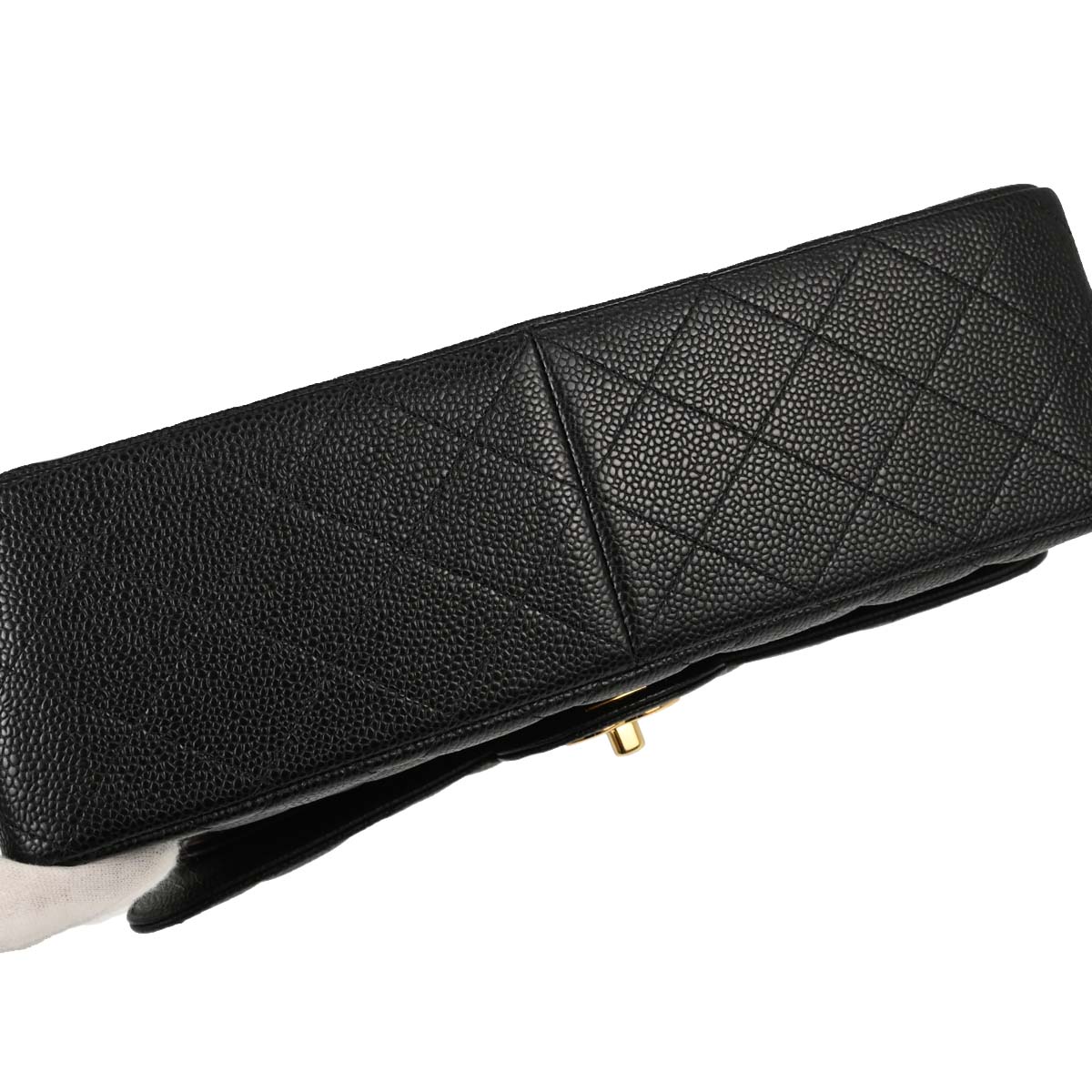 Chanel 2014-2015 Black Caviar Skin Jumbo Classic Double Flap Shoulder Bag