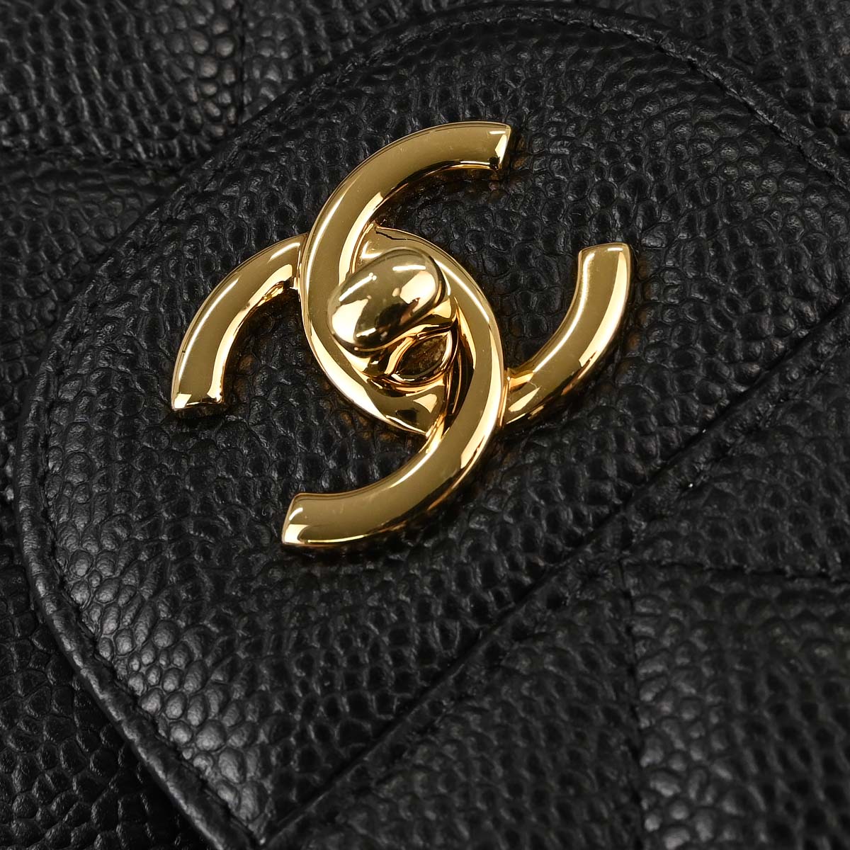 Chanel 2014-2015 Black Caviar Skin Jumbo Classic Double Flap Shoulder Bag