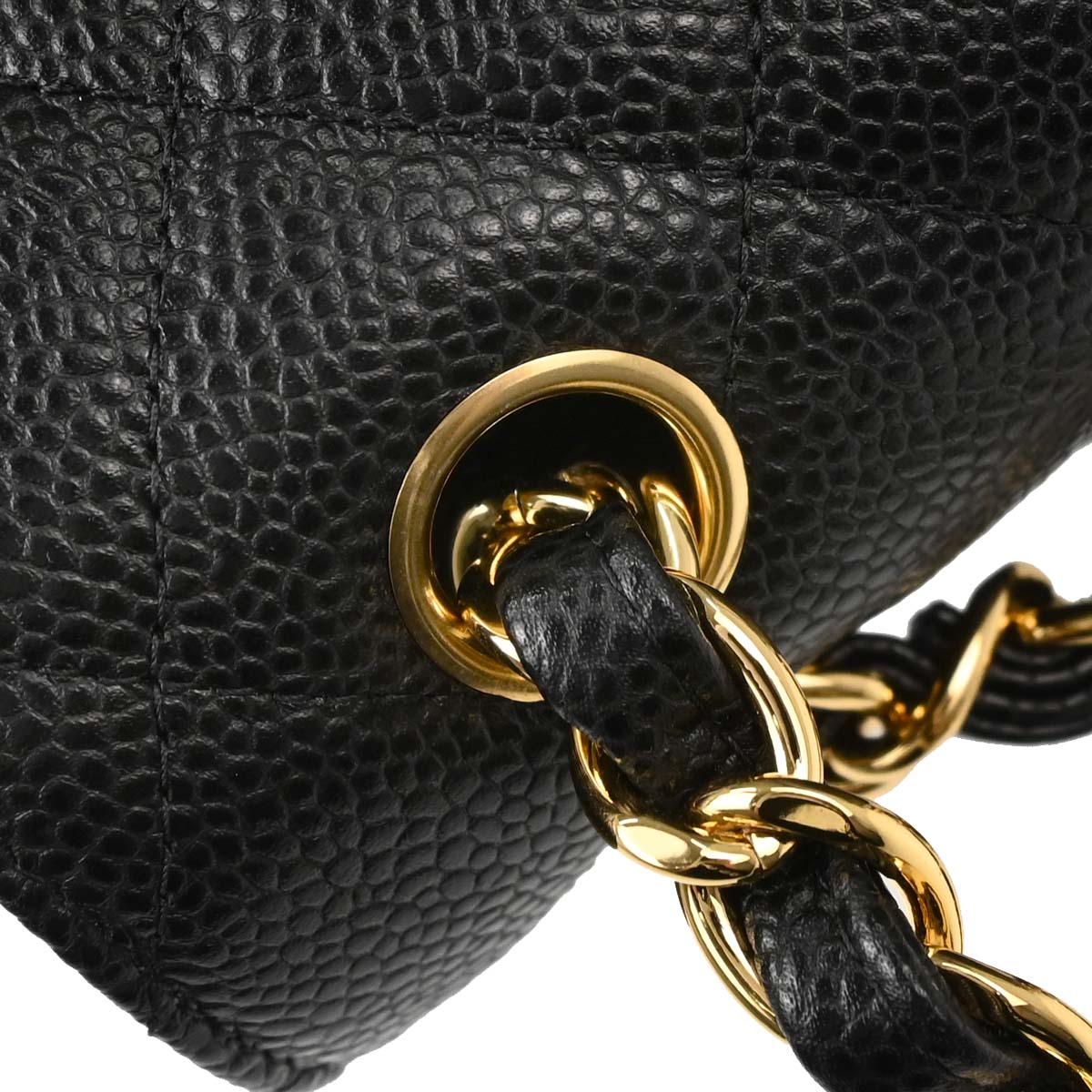 Chanel 2014-2015 Black Caviar Skin Jumbo Classic Double Flap Shoulder Bag