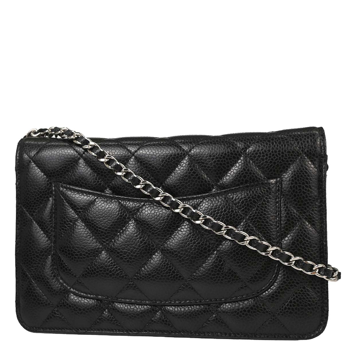 Chanel Black Caviar Skin Classic WOC Wallet on Chain Shoulder Bag