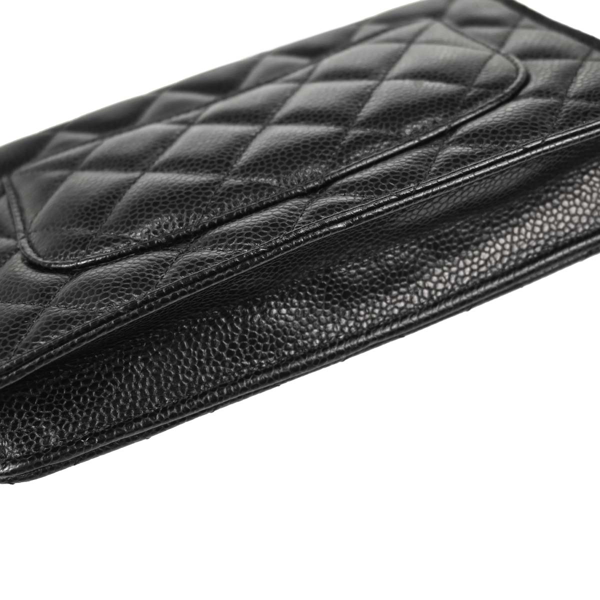Chanel Black Caviar Skin Classic WOC Wallet on Chain Shoulder Bag