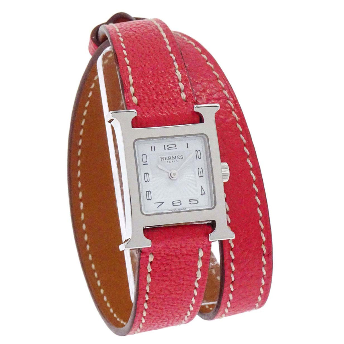 Hermes H Watch Double Tour 20mm HH1.110 Quartz □P Bougainvillier