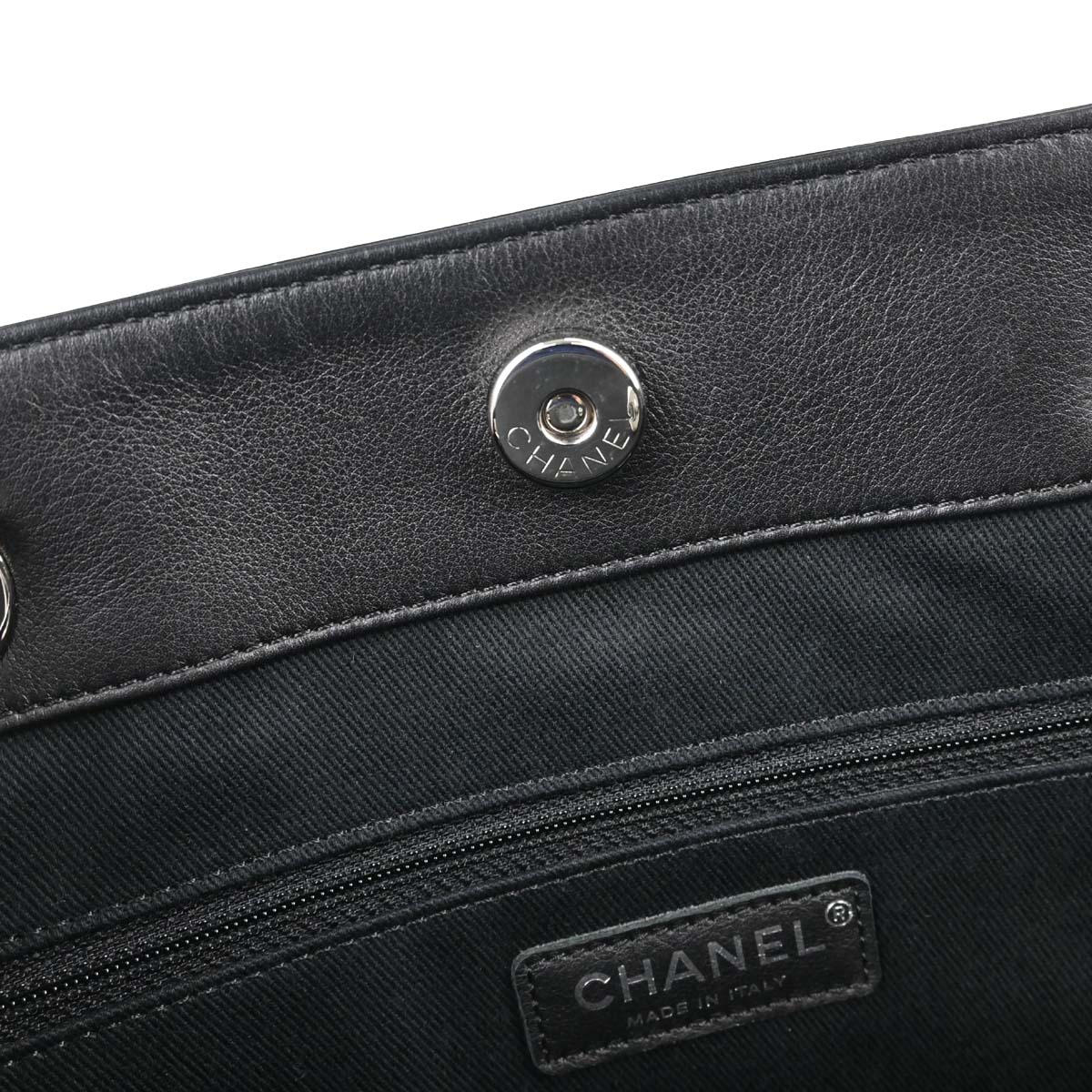 Chanel Black Patent Leather Tote Handbag