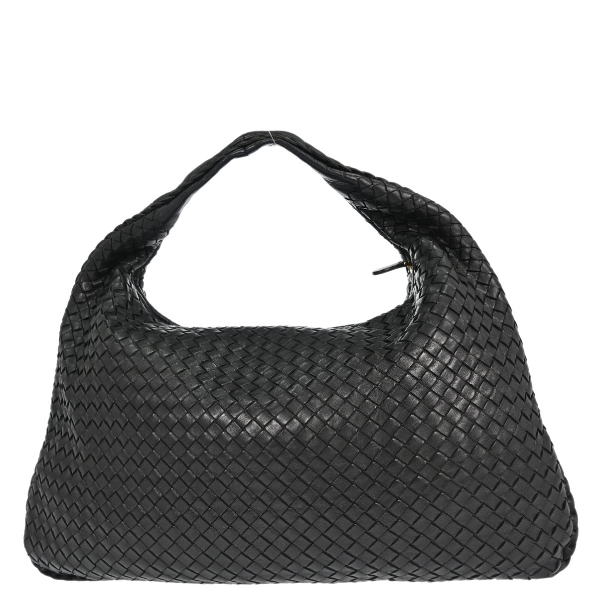 Bottega Veneta Black Lambskin Intrecciato Hobo Handbag