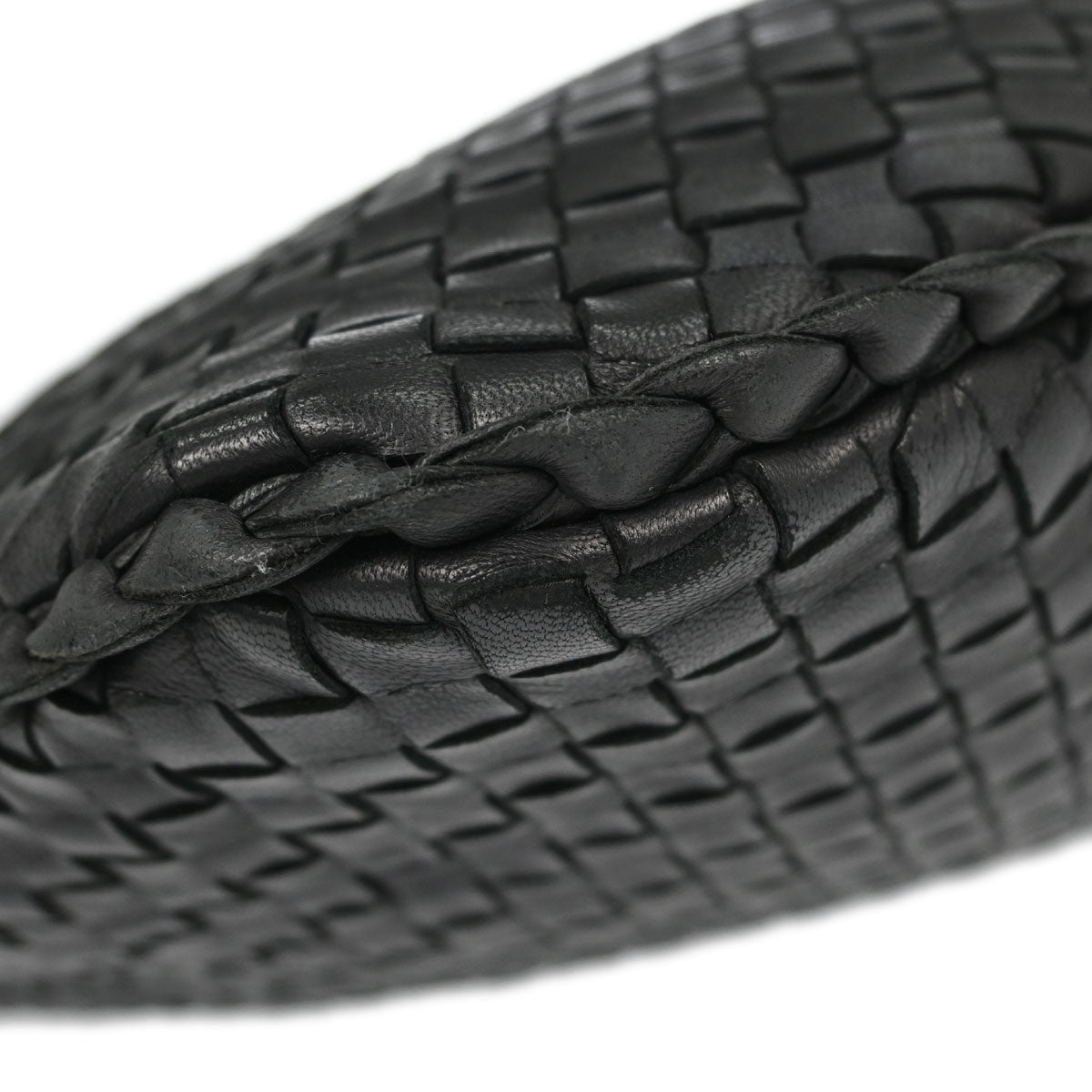 Bottega Veneta Black Lambskin Intrecciato Hobo Handbag