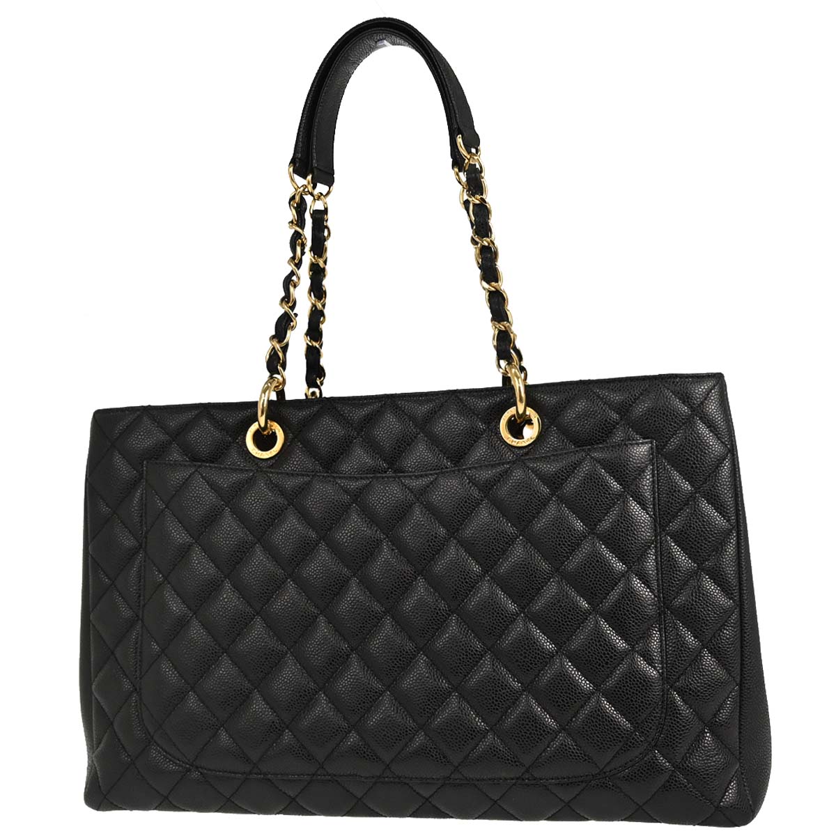 Chanel Black Caviar Skin Grand Shopping Tote GST XL Chain Handbag