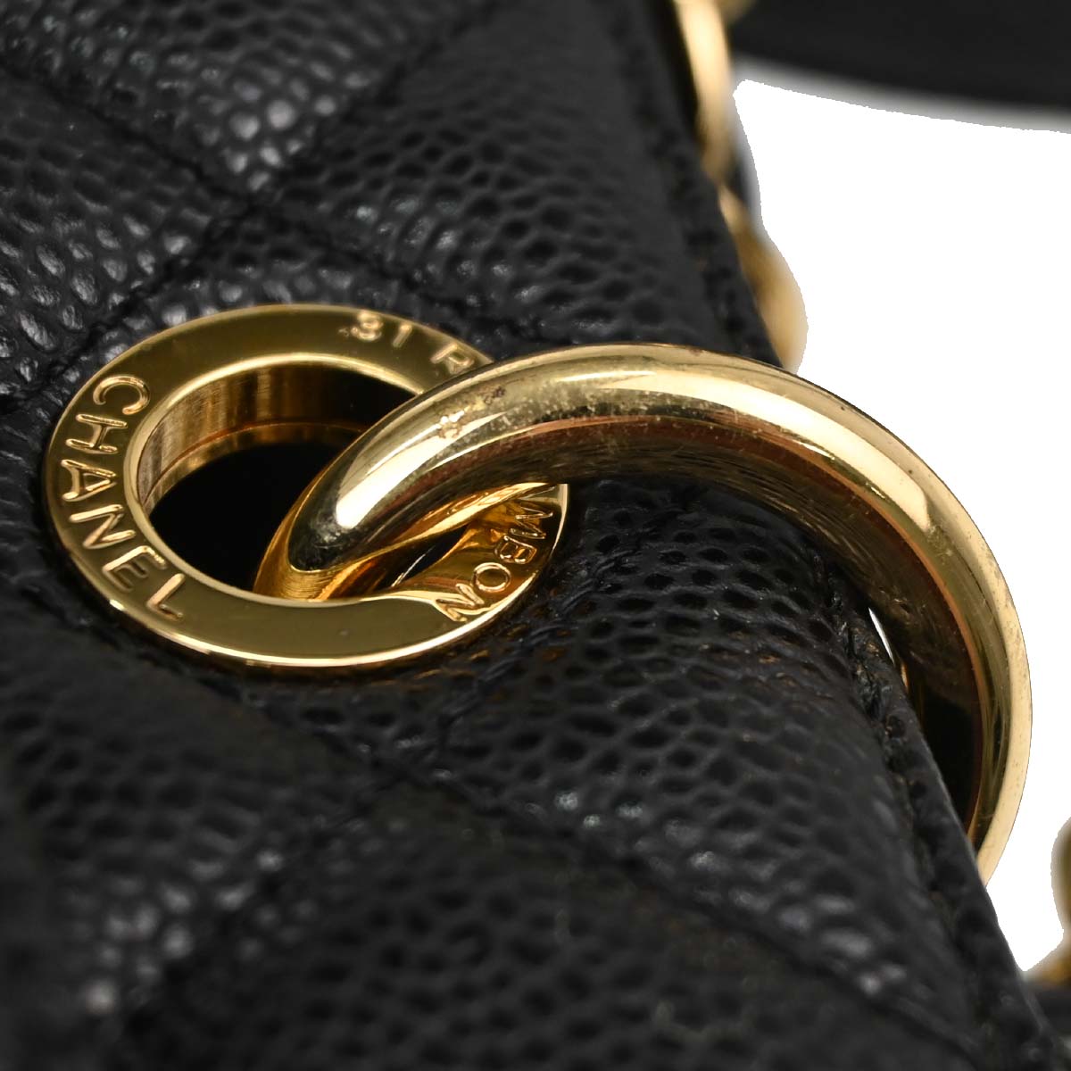 Chanel Black Caviar Skin Grand Shopping Tote GST XL Chain Handbag