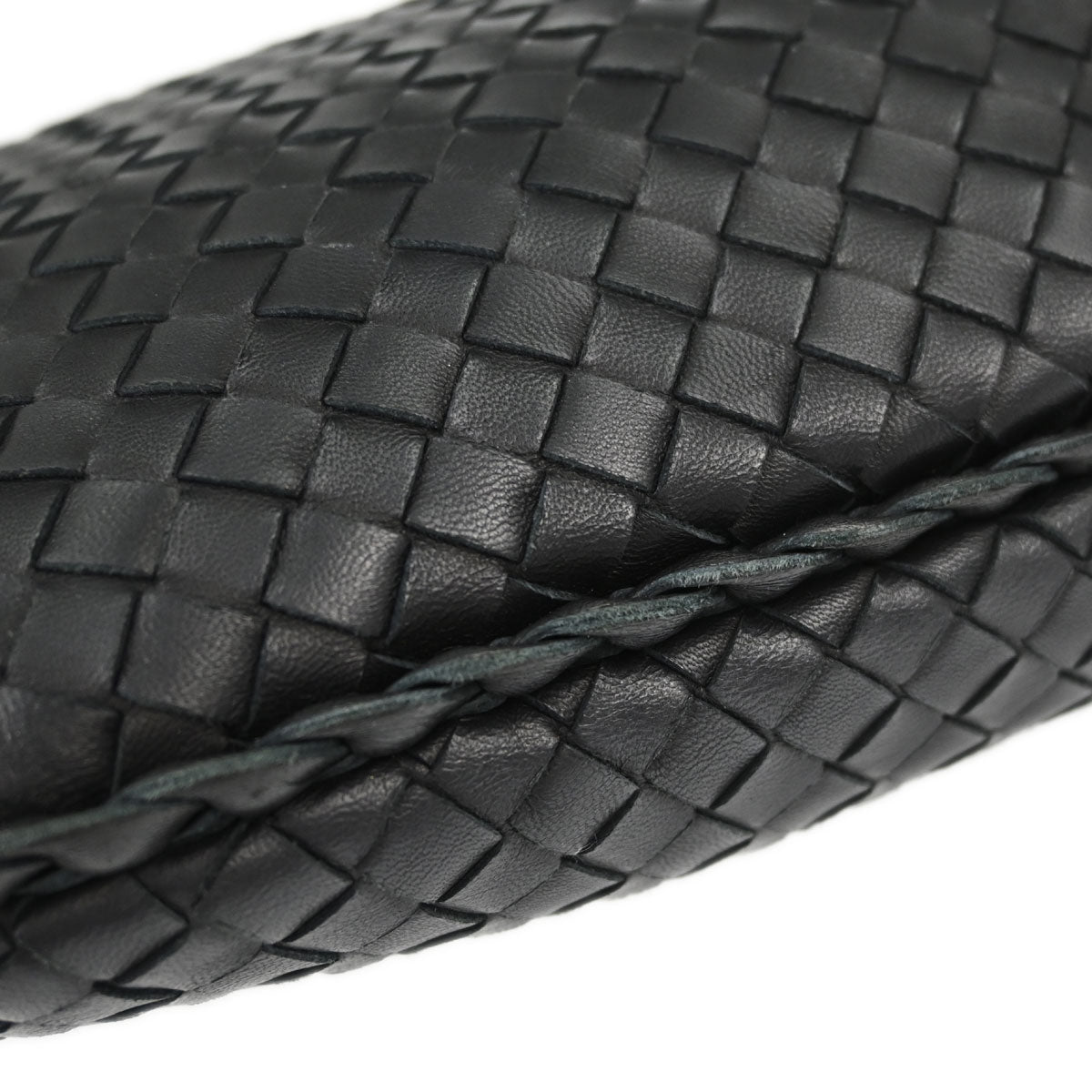 Bottega Veneta Black Lambskin Intrecciato Hobo Handbag