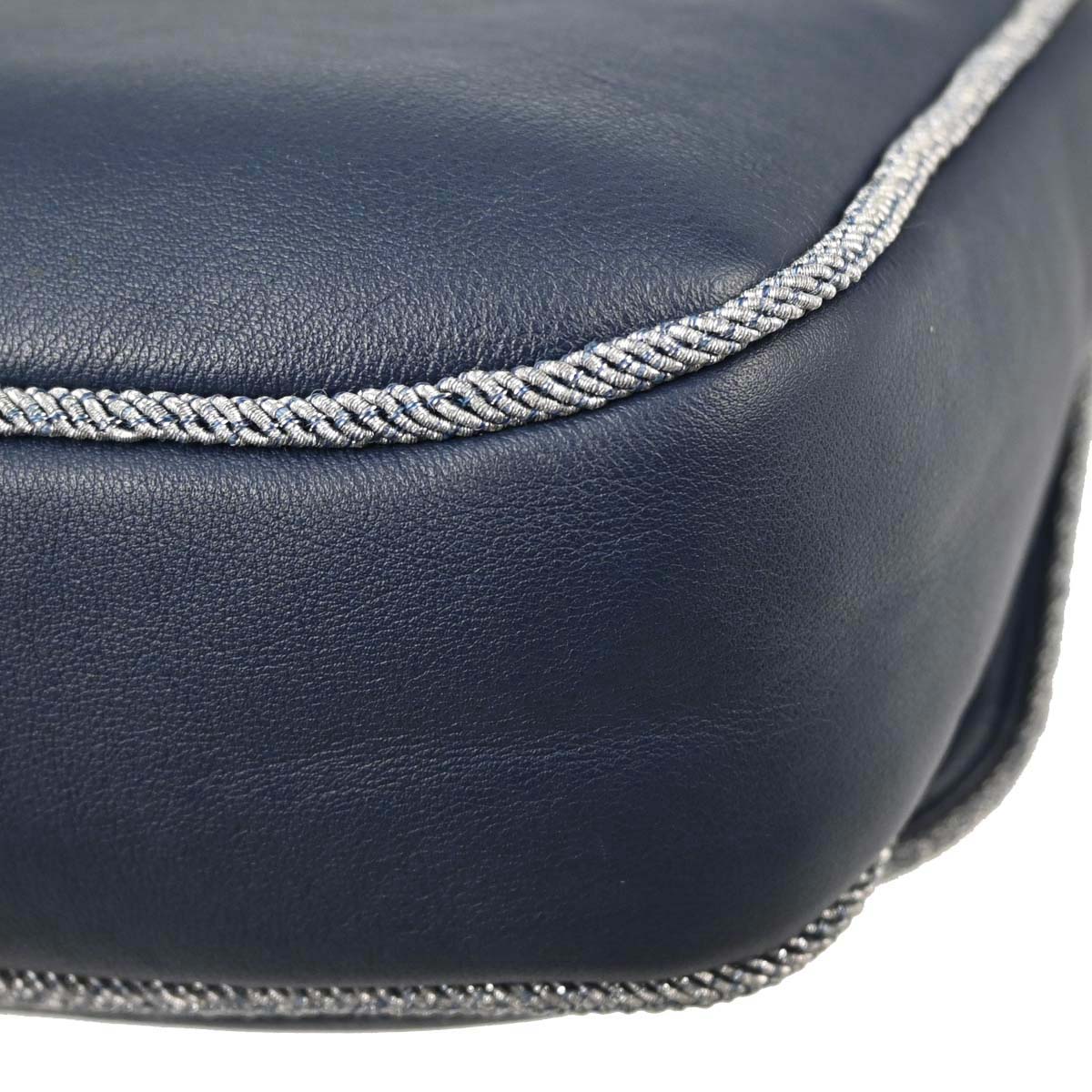 Chanel Navy Lambskin Lurex Elementary Chic Flap Shoulder Bag