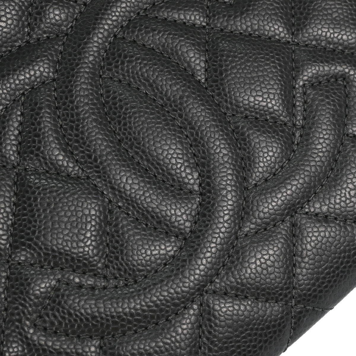 Chanel Gray Caviar Skin Petite Shopping Tote PST Chain Handbag