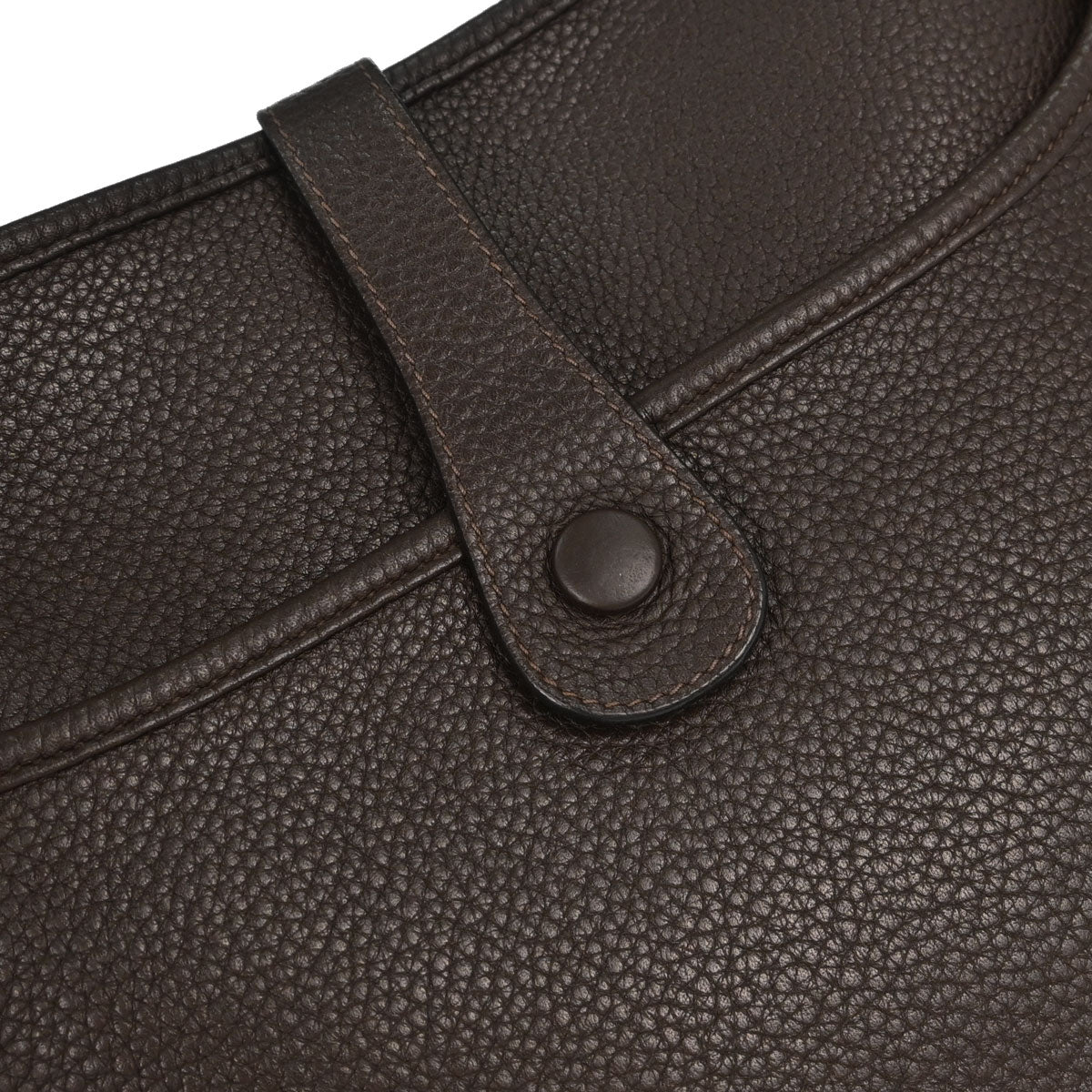 Hermes Ebene Taurillon Clemence Evelyne 3 29 PM Shoulder Bag