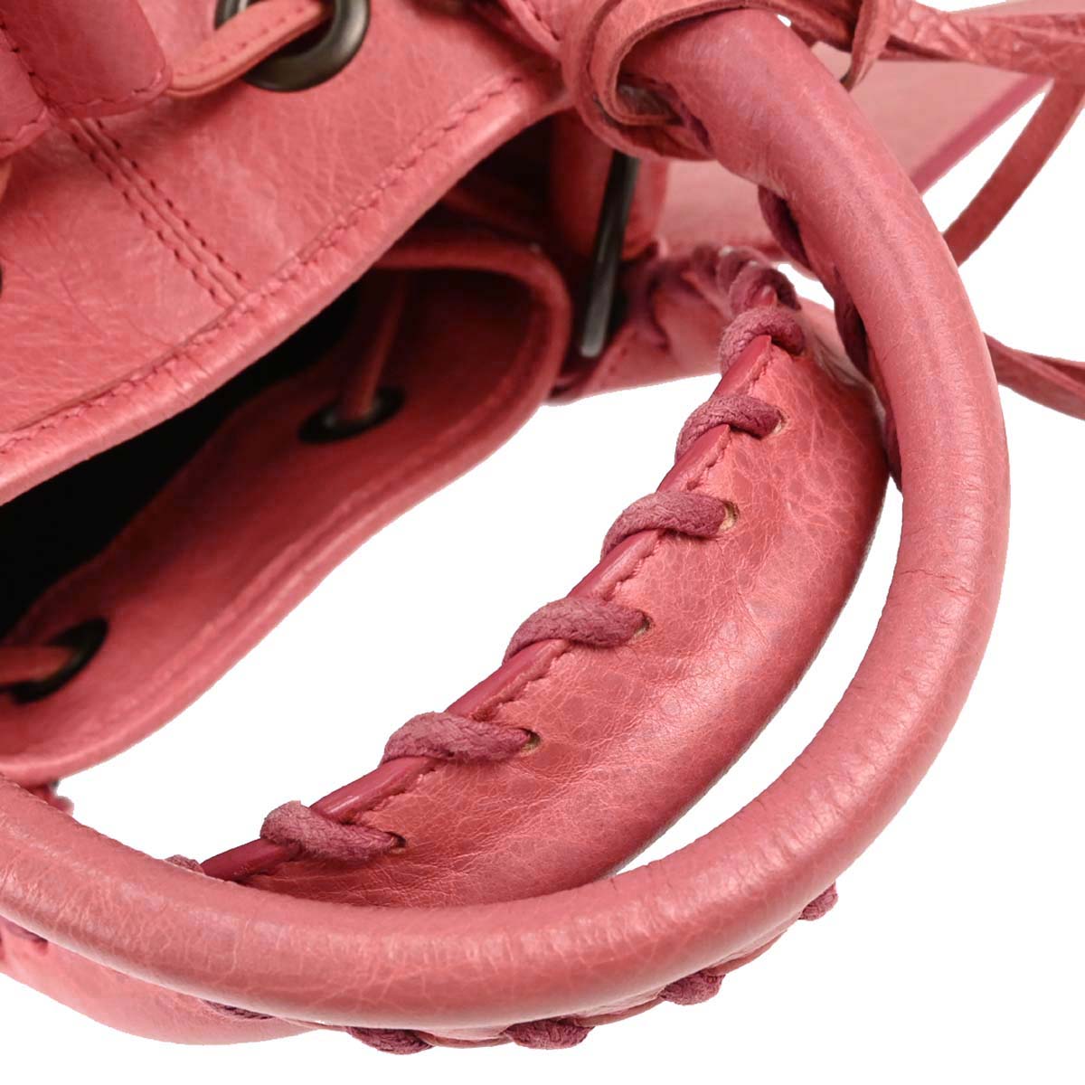 Balenciaga Pink Lambskin Classic Mini Pompon 2way Shoulder Handbag