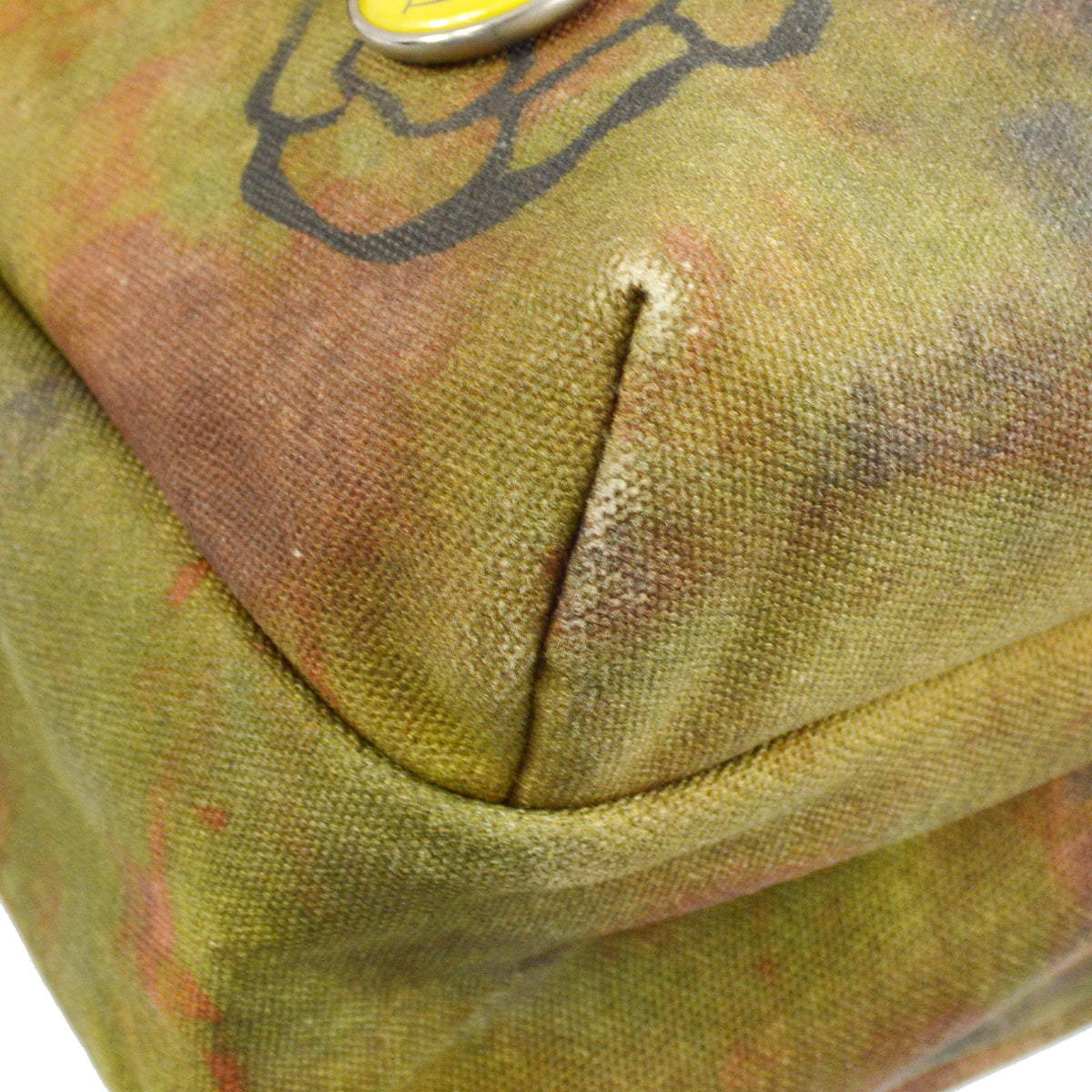 Chanel Khaki Green Canvas Graffiti On The Pavement Messenger Bag