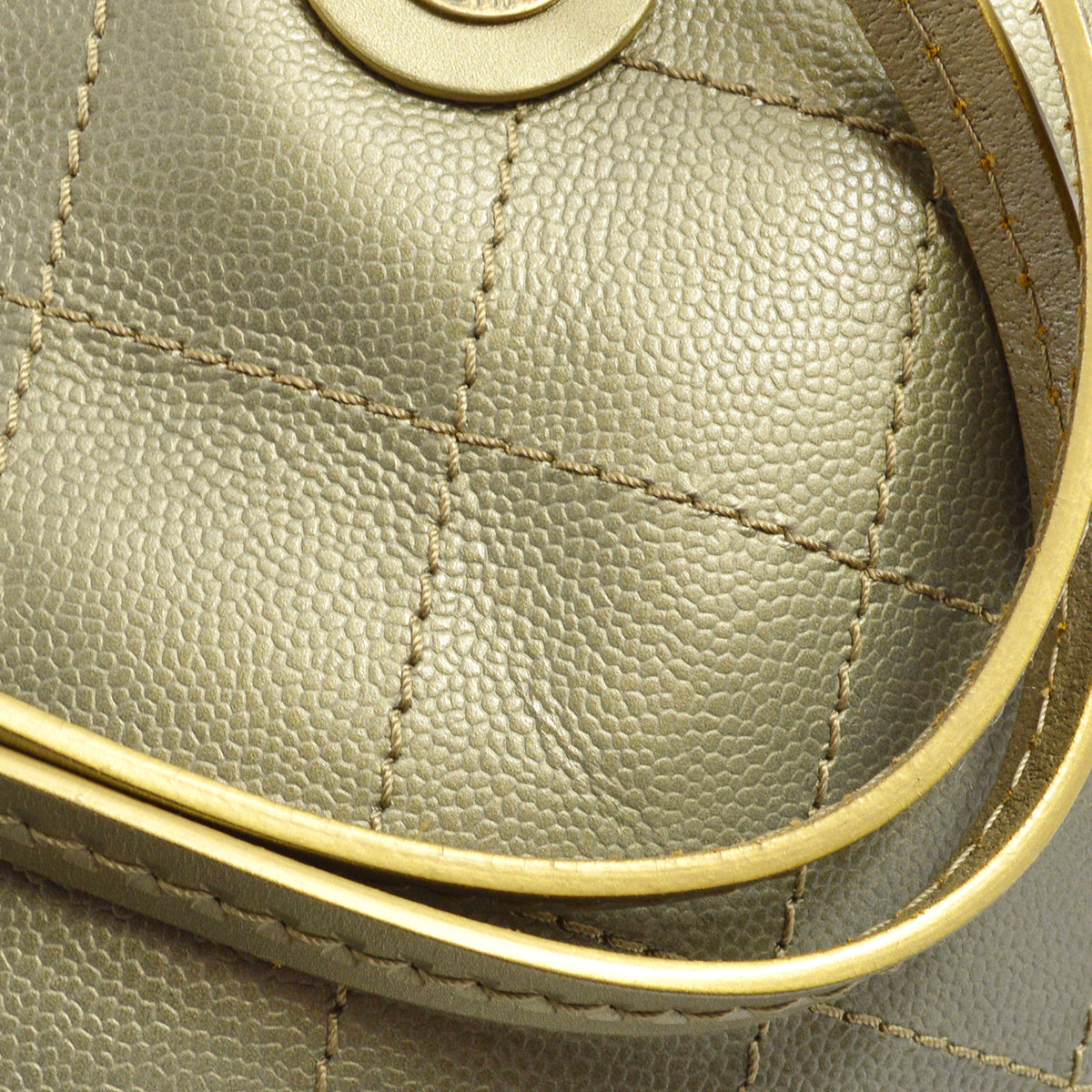 Chanel 2014-2015 Gold Caviar Wild Stitch Tote Handbag