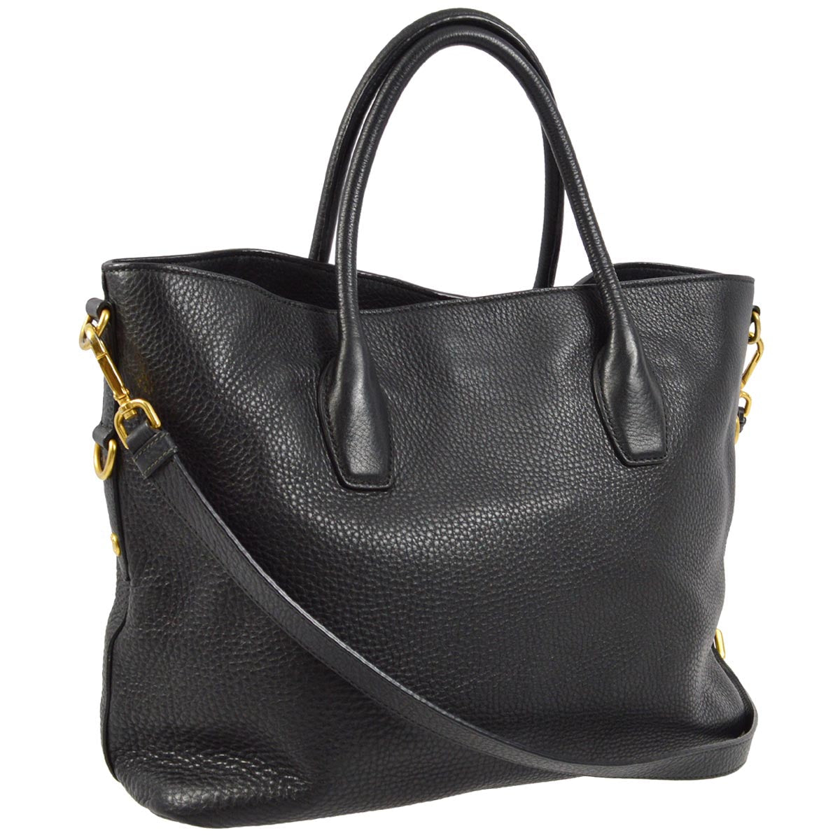 Prada Black 2way Tote Shoulder Handbag